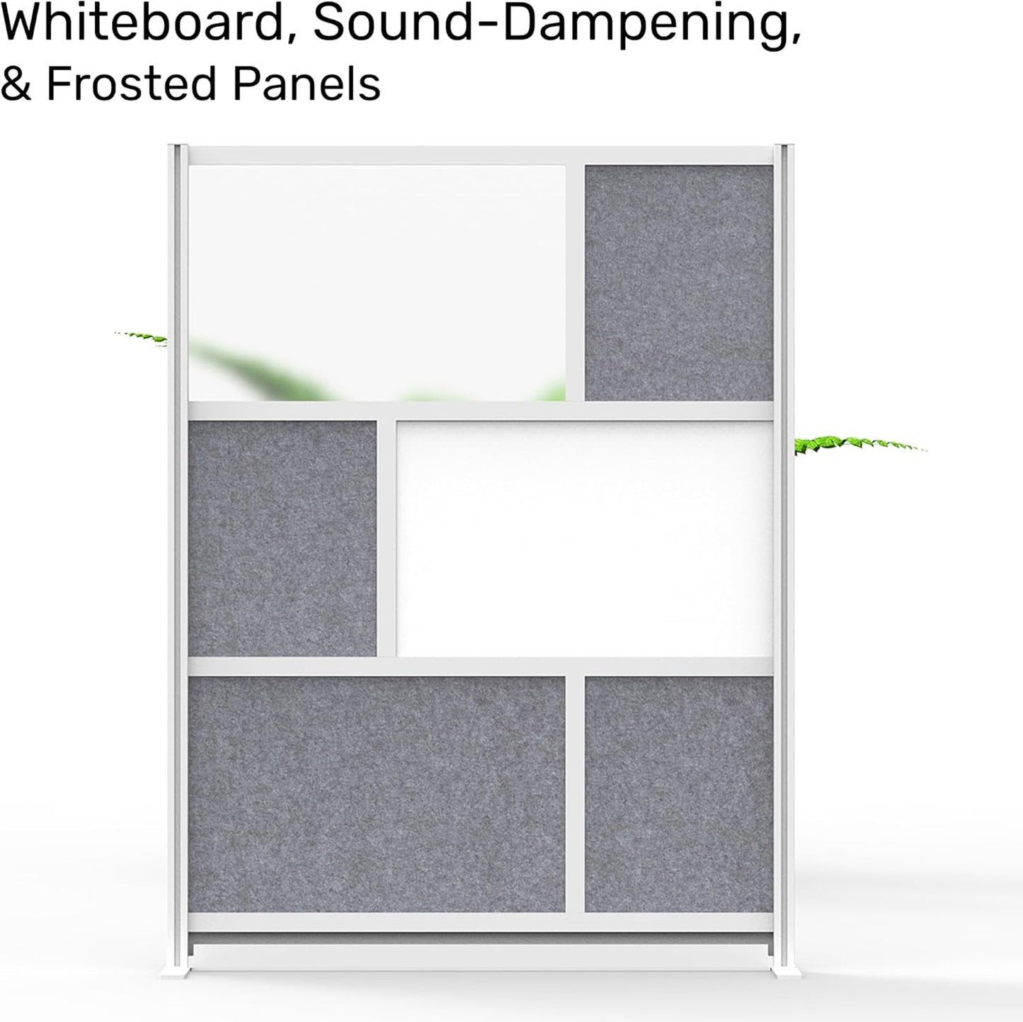 Workflow Modular Wall - Room Divider with Whiteboard & Sound Dampening | Expandable Office Partition (53" x 70")