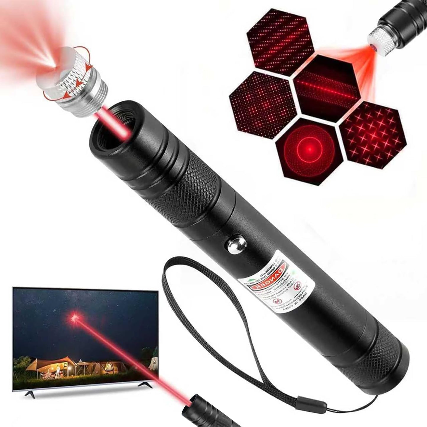 Skiennix Long Range Red Laser Pointer - High Power Rechargeable Laser Toy for Hiking & Cats | USB Charge
