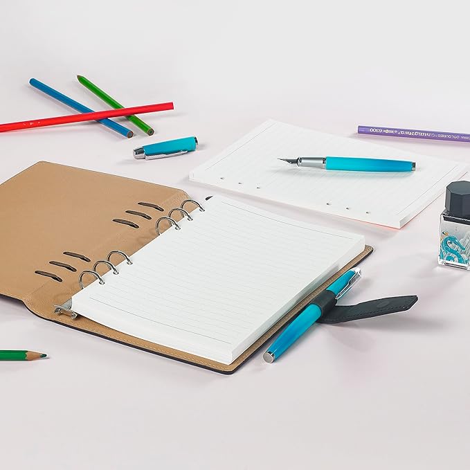 A5 Line Loose Leaf Refill Paper, 210x142mm, 135 Sheets Planner Refills, 6-Ring Binder Refill, 100GSM College Ruled Insert Papers for Notebooks, School, Office, College Notes, Journals & Note-Taking