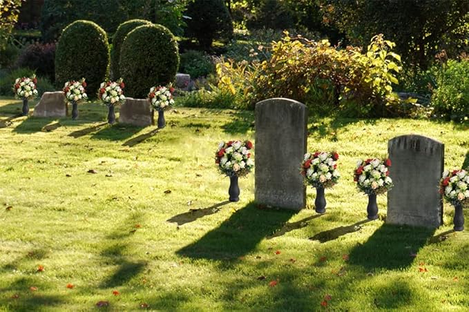 In Ground Grave Vase Cemetery Vase Grave Decoration Memorial Floral Vases with Spike and Floral Foam (Flowers are not Included)