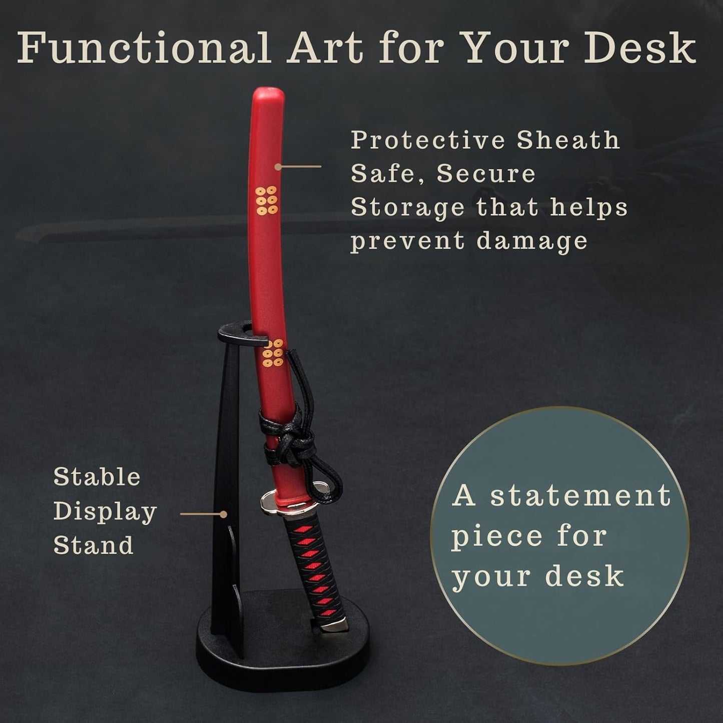 Wablade Katana Letter Opener - Samurai Sword Mail Opener with Stand | Japanese Desk Decor (Sanada Yukimura)
