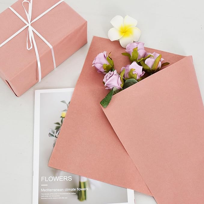 BEISHIDA 100 Sheets Cinnamon Tissue Paper Bulk, Wrapping Tissue Paper for Gift Bags, 14 x 20 Inch Gift Wrap for Birthday Wedding Graduation DIY Crafts Holiday Flowers