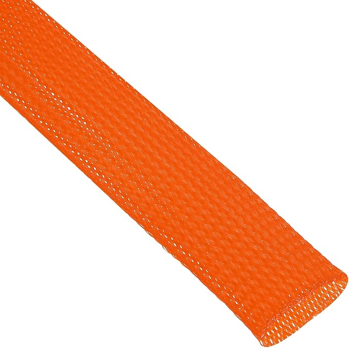 uxcell Expandable Sleeving, 1-inch 50ft Cable Sleeve, Orange