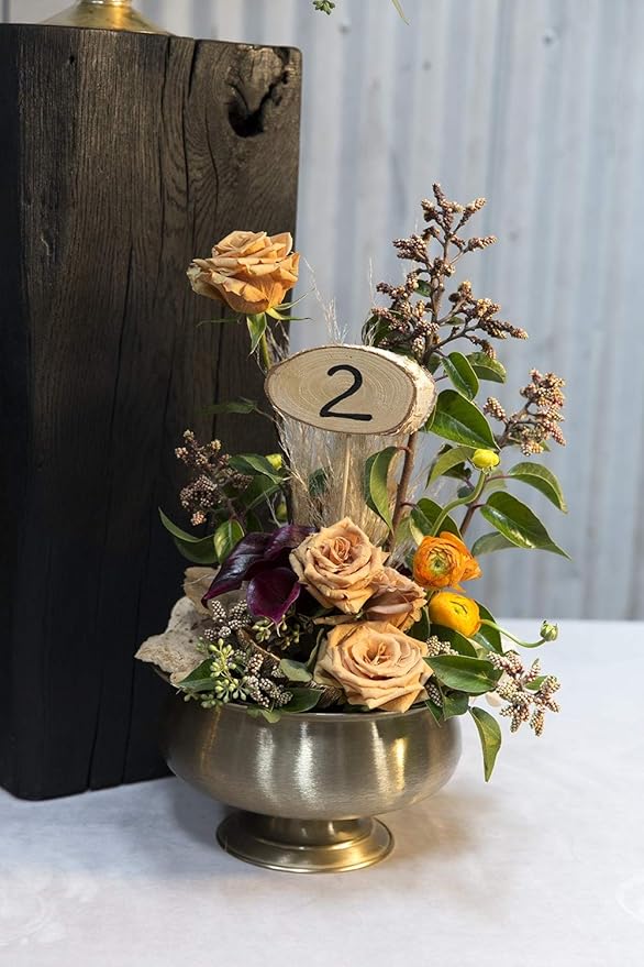 Fiona Metal Gold Compote for Plant and Flowers| Modern Bowl Decor for Home or Office l Indoor and Outdoor Vase for Any Event Decorations (8.25"x 4.5") (72200)