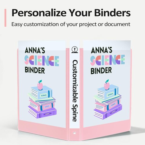 BinderX Extra Durable 1-Inch 3-Ring Binder - Customizable View Cover & Inside Pockets | Blue, Fits 175 Sheets