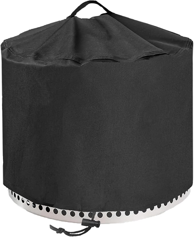 YOWDUTY Round Fire Pit Cover for Solo Stove Bonfire 20 Inch, Waterproof Heavy Duty 600D Material Patio Firepit Cover 20" for Solo Stove Bonfire Series,Round 21" D x 15" H