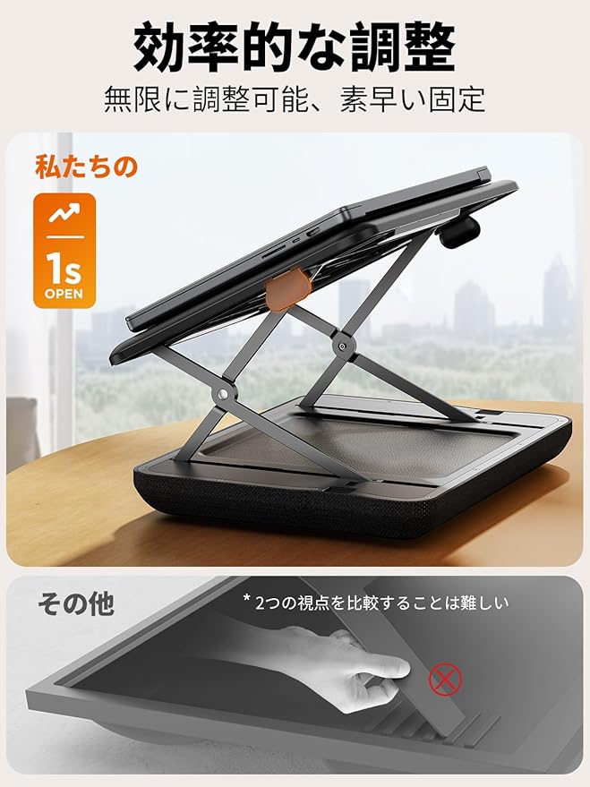 SAIJI Height & Tilt Adjustable Lap Desk, Portable Laptop Stand for Bed, Car, Couch and Recliner, Foldable Lap Desks - Up to 15.6 Inch Laptops