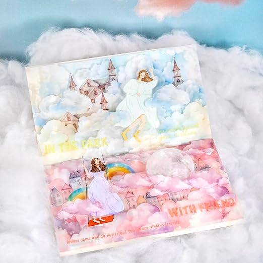 AuriicLeaf Dreamy Cloudscape PET Tape Set, 6 Rolls of Sky-Themed Stickers for Scrapbooking, Junk Journaling, DIY Crafts, and Art Supplies