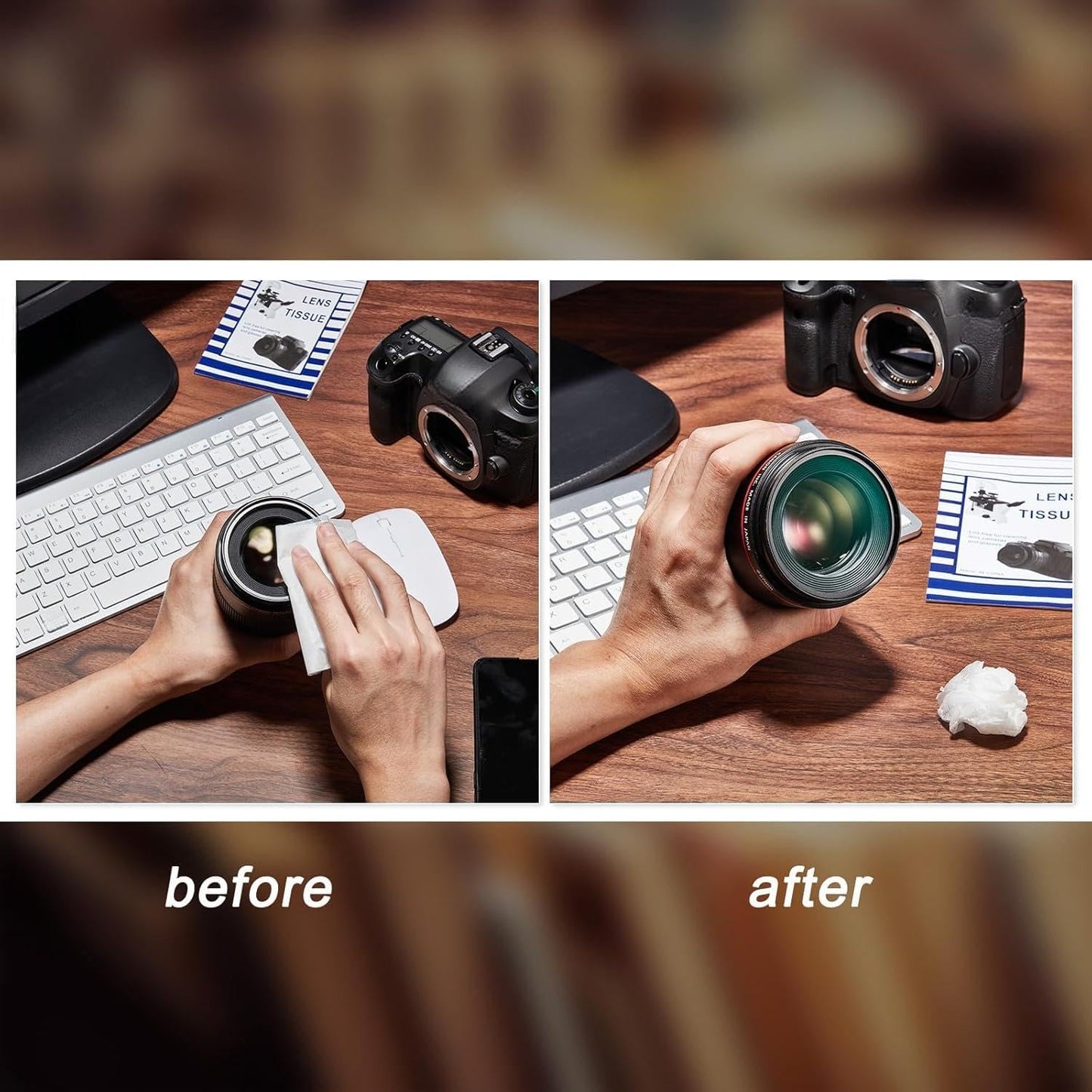 Skiennix Lens Cleaning Paper - 500 Sheets with 2 Double-Sided Cloths for Cameras, Glasses & Screens