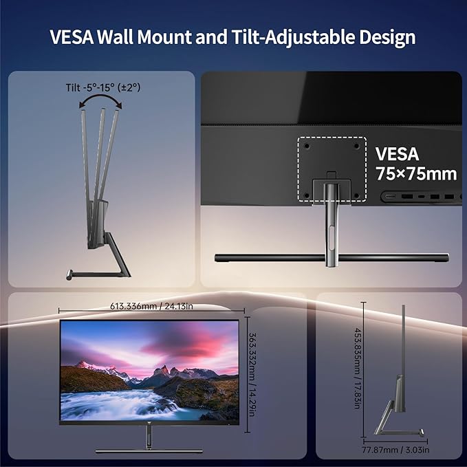 KTC 5K Monitor 27 Inch: Dual Mode 5K (5120x2880) @60Hz / 2K@160Hz Computer Monitor, 99% DCI-P3, 100% sRGB, ΔE＜2, Type-C 65W, HDMI & DP, HDR400, Compatible with Mac mini, H27P3