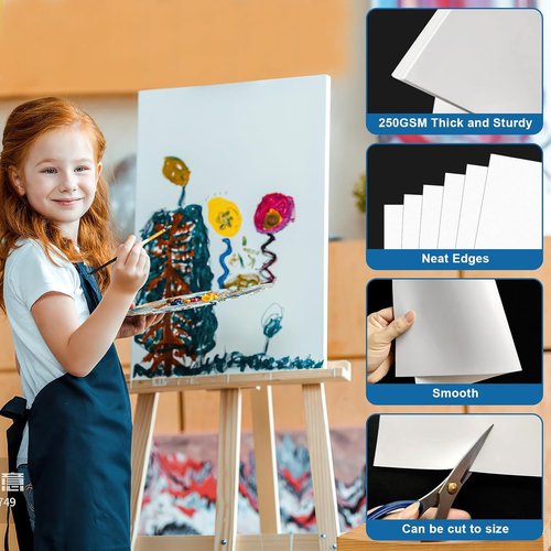 ROOKEA White Poster Board Paper - 24 Pcs Bulk for Vision Boards, Arts & Crafts | 11x14 Size