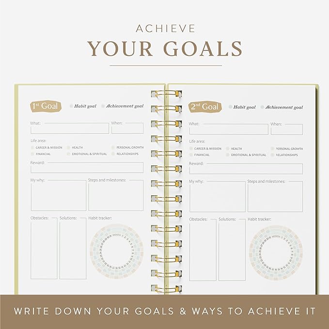 The ADHD Planner - Undated Daily/Weekly Schedule Organizer Journal - Habit Tracker Record Emotions & Mood - Academic Goals - Structure & Focus for Adults (Spiral) (Green)