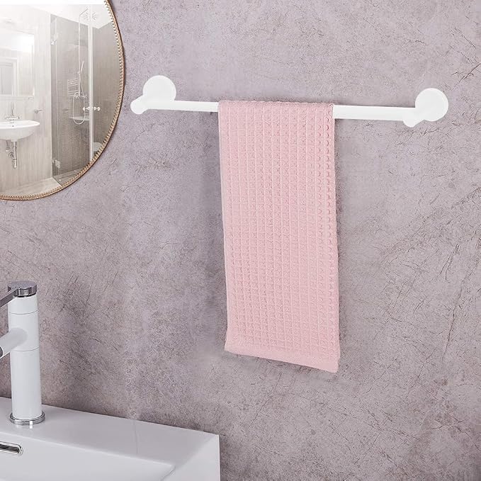 MGahyi Towel Racks for Bathroom-Adjustable Towel Holder(13.18inch-24inch) Sturdy and Rustproof Towel Bar Wall Mounted, Single Towel Bar Rod for Bathroom Accessories (White, 1Pack)