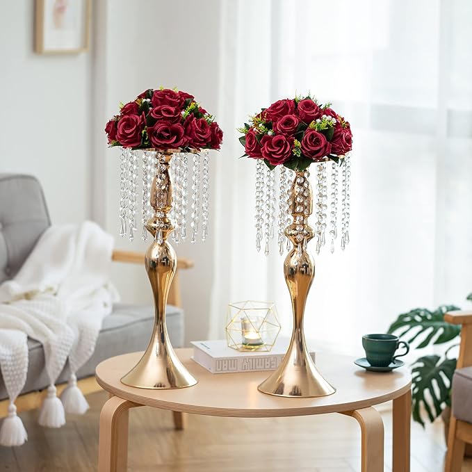 Flower Centerpieces for Wedding Tables: Wedding Table Decorations Burgundy Flower Balls Centerpieces for Engagement Cerebration Party Center Pieces 2 Packs
