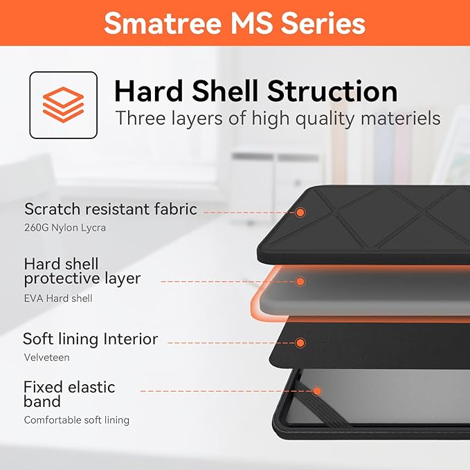 Smatree MS98 Hard EVA Protective Sleeve Case with Stand Compatible for 16 inch Acer Predator Triton 500/300 SE Gaming Laptop, for 16 inch ASUS ExpertBook B5 OLED B5602/B5602F Laptop