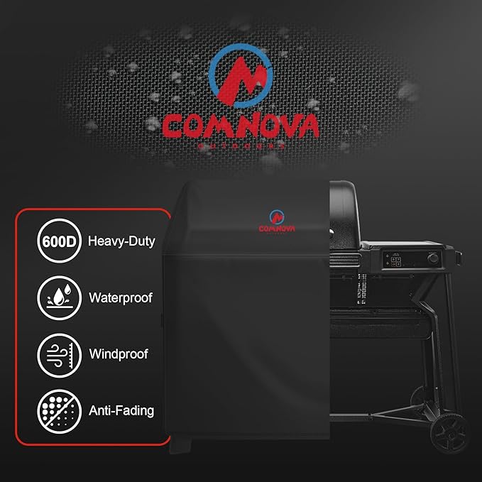 Comnova Grill Cover for Traeger Woodridge - Premium Wood Pellet Smoker Cover for Traeger Waterproof & Heavy Duty, 600D Pellet BBQ Cover Accessory for Treager Woodridge Grills (BAC761)