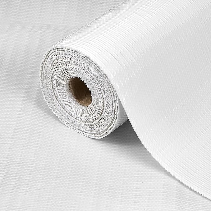 Drawer Shelf Liner for Kitchen Cabinets, Non Adhesive Slip Resistant Shelf Paper Easy to Clean, Strong Grip Thickened Waterproof Washable Mats for Pantry Shelves Cupboard Dresser(White, 12 in x 40 FT)