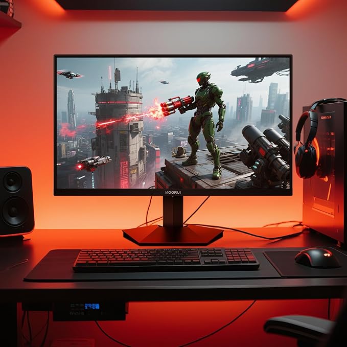 KOORUI 24.5 Inch Gaming Monitor 200Hz, 1ms, FHD(1920 * 1080p) IPS Display, HDR400, 90% DCI-P3 Color Gamut with Adaptive Sync, HDMI & DP Port, Black, G2511P