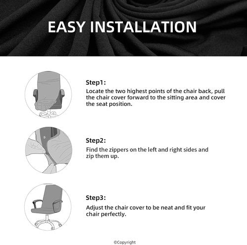 Elastic Chair Cover by [Brand Name] - Durable, Washable Protector for Office Desk Chairs | Soft, Stretchy Anti-Dust Design