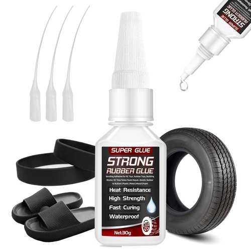 Rubber Glue by [Brand Name] - 30g Heavy-Duty Waterproof Adhesive for Tires, Shoes & Seals | Heat-Resistant