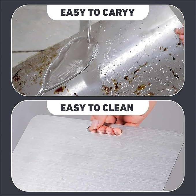 Titanium Cutting Board,100% Pure Titanium Cutting Boards for Kitchen, 2025 New Double Sided Food-Grade Chopping Board for Cutting Meat Vegetable Fruit (14"L x 10"W)