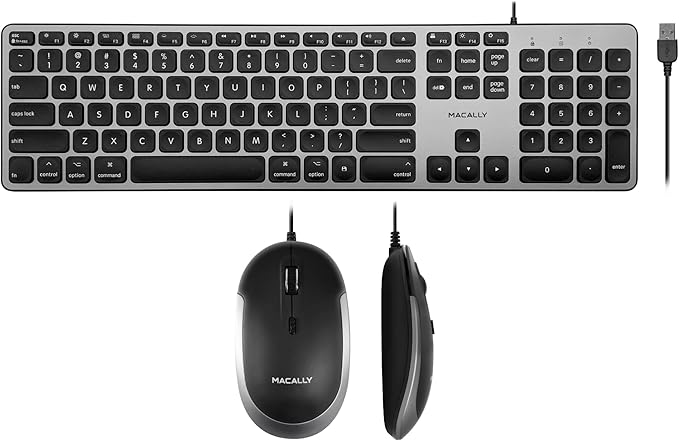 Macally Backlit Keyboard and Mouse Combo, Enhance Your Workflow