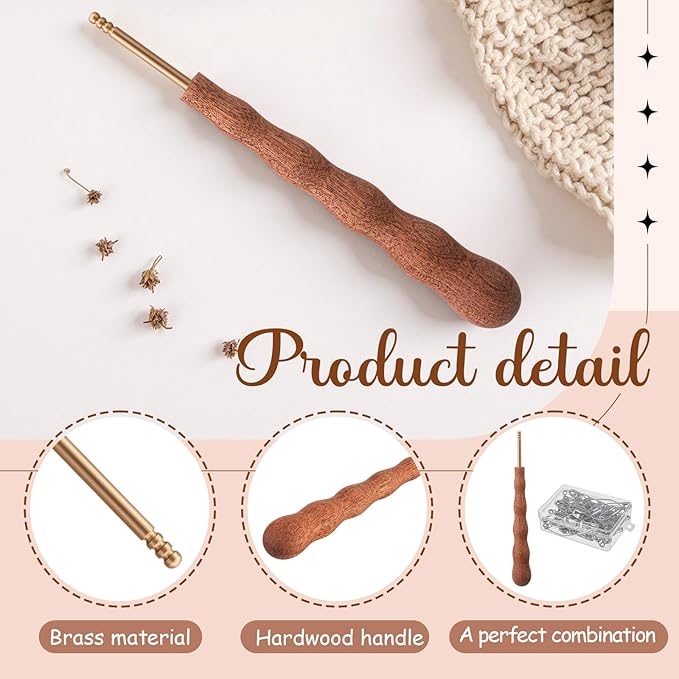 Threlaco Pin Basting Tool Set with 1 Pcs Pin Basting Tool and 100 Pcs 2 Inch Curved Quilting Pins Bent Sewing Safety Pins Handcrafted Sewing Tools for Quilting Knitting Crafting