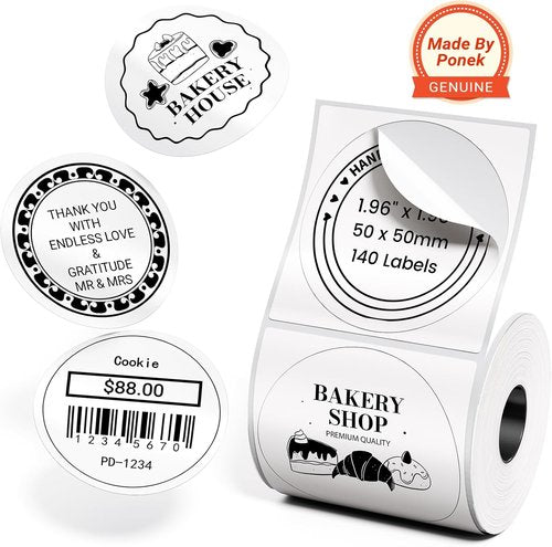 M110 Label | 1.96" x 1.96" Multi-Purpose Adhesive Thermal Labels | 140 Labels/Roll, Black on White
