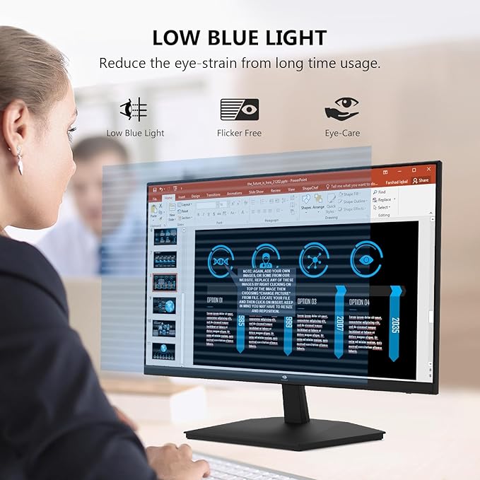 24 inch Monitor, Z-Edge Computer Monitor, Full HD 1920 x 1080p IPS 100Hz PC Monitor with HDMI, VGA, Frameless, U24I Anti-Glare Screen