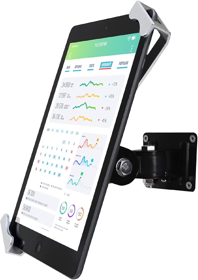 WeSTRUGGLE Tablet Wall Mount Holder with Anti Theft Lock,Rotate Design,Multi Angle,Bracket for Most 8 to 10.4 Inch,and for iPad 7.9" 8.3" 9.7" 10.2" 10.5" 10.9"& 11",Galaxy tab,& More,(Silver)