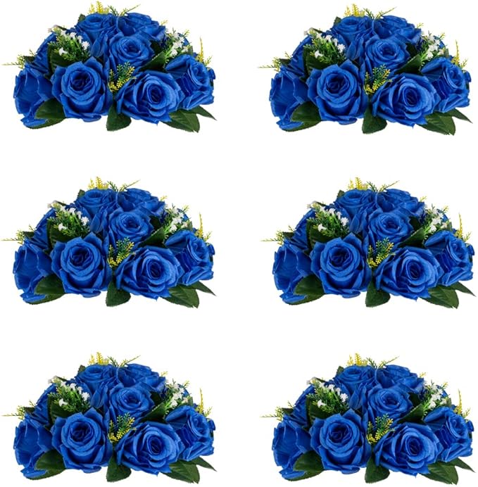 Flower Centerpieces for Wedding Tables: Wedding Table Decorations Royal Blue Flower Balls Centerpieces for Engagement Cerebration Party Center Pieces 6 Packs