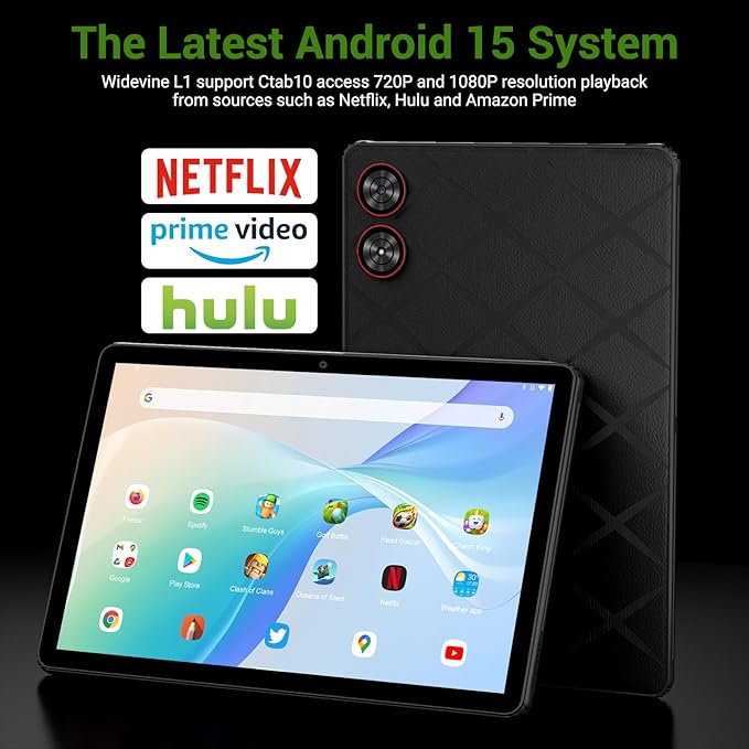 DEZLTID 2025 Tablet 11 inch Android 15 Tablets with Keyboard Stylus Mouse: 2K IPS Tablette (2000x1200), 36GB+256GB(2TB TF), 5G/2.4G Dual WiFi, 8-Core 1.6GHz, 8000mAh,8+13MP, BT5.0/GPS-Black