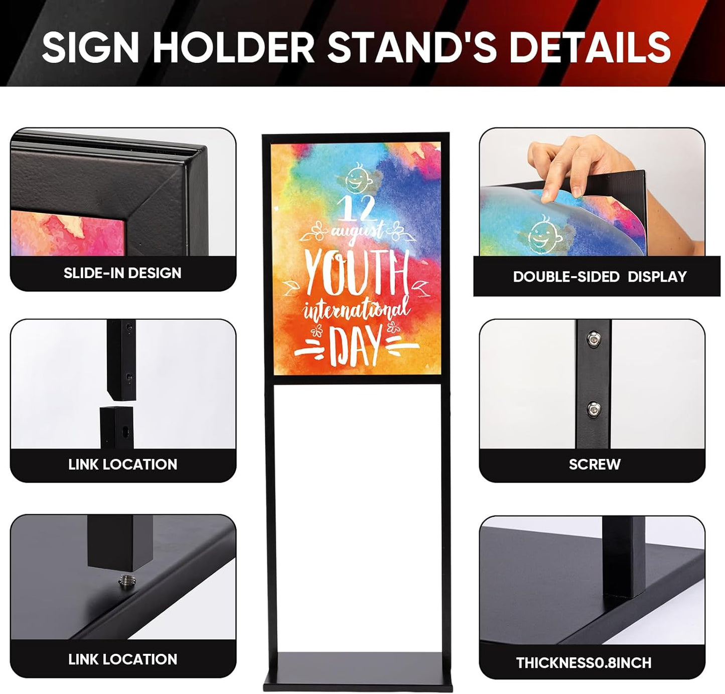 Skiennix Heavy-Duty Sign Holder Stand - Double-Sided 22x28 Inch Poster Display for Indoor Use
