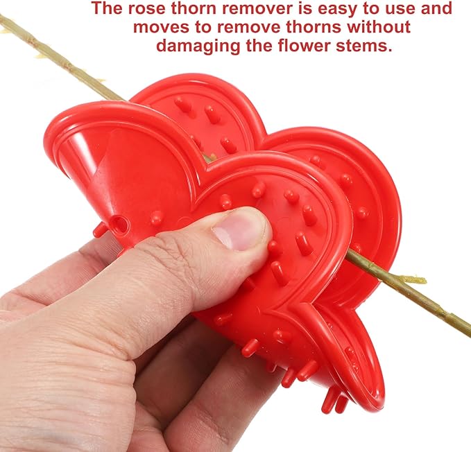 HARFINGTON 2pcs Rose Thorn Stripper Tool Set 4.7" PVC Flower Thorn Leaf Remover Flower Stem and Leaf Stripping for Gardening Home Florist Arrangement, Blue Red