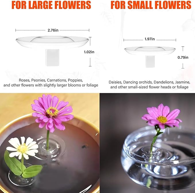 2025 Creative Floating Flower Arrangement Holder, Clear Acrylic Floral Bowl Stem Holder, DIY Floating Centerpiece Bouquet Holders, PVC Flower Float for Weddings, Parties & Fish Tanks (10, L)