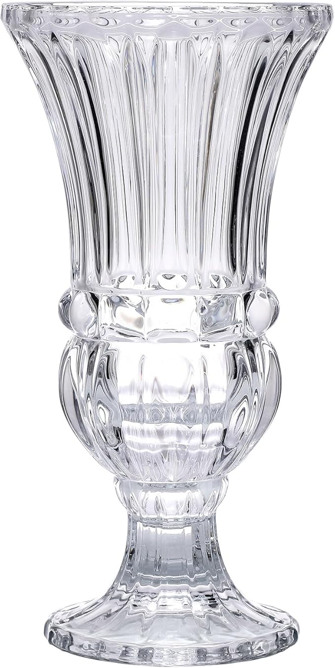 11.6" High Transparent Glass Vase, Art Plant Flower Vase. Decorative for Home Office Wedding Holiday Party Celebrate Centerpiece Decor