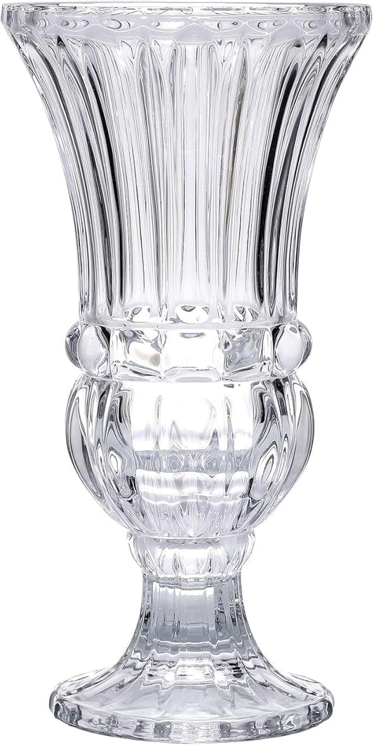 11.6" High Transparent Glass Vase, Art Plant Flower Vase. Decorative for Home Office Wedding Holiday Party Celebrate Centerpiece Decor