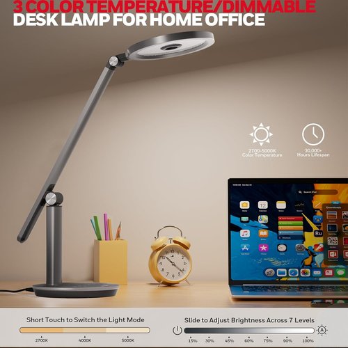 Honeywell H6 Sunturalux™ LED Desk Lamp - Eye-Caring, Dimmable Light with Timer | Perfect for Home Office & Study
