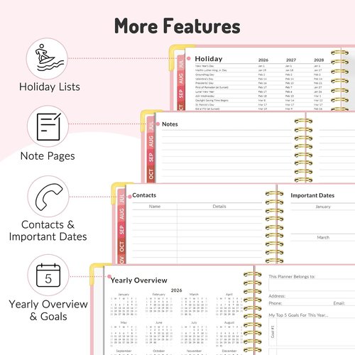 Forvencer 18-Month Academic Planner 2026-2027 - Weekly & Monthly Calendar | 8.5" x 11", Black
