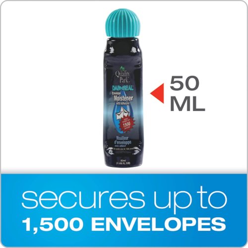 Quality Park Dab-N-Seal Envelope Moistener - 50ML Adhesive Bottle, Pack of 4 for Easy Sealing