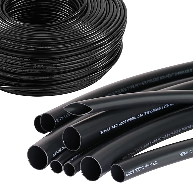SUNNAREPOON Black Wire Harness Tubing, Car Unshrinkable Insulation Cord Sleeve for Wire Shielding Sheathing Organizer/Protection/Covering (3/4''(20MM) - 10FT(120INCH))