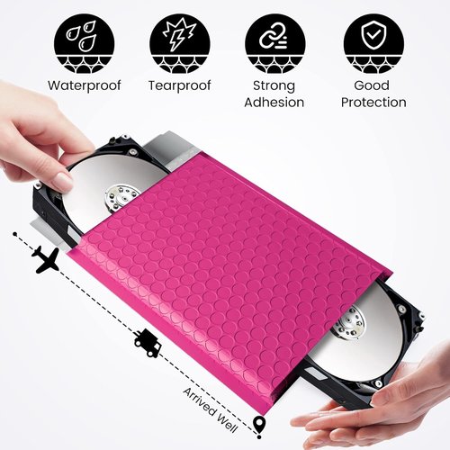 Fuxury Bubble Mailers - 6x10" Pink Padded Envelopes | 1000-Pack Strong Adhesion for Small Business Shipping