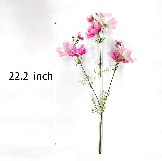 ATFL Artificial Pink Daisy Flowers,8 Bundles 21.65'' Faux Fake Silk Daisy Flowers Arrangements for Home Garden Vase Décor (8, Gradient Pink)
