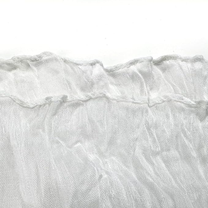 Booque Valley White Table Runner 3 Pack Cheesecloth 10ft Super Soft Boho Wrinkled Gauze Sheer Cloth for Baby Shower Baptism Birthday Party Wedding Christmas Centerpiece Table Decoration, 35x120 Inch