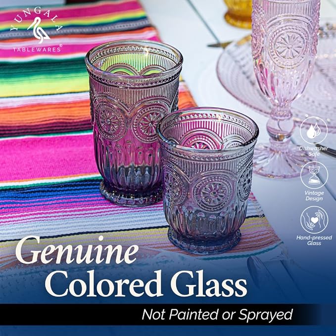 Smokey Black Highball Glasses Set of 6 —10 oz Tall Drinking Glasses