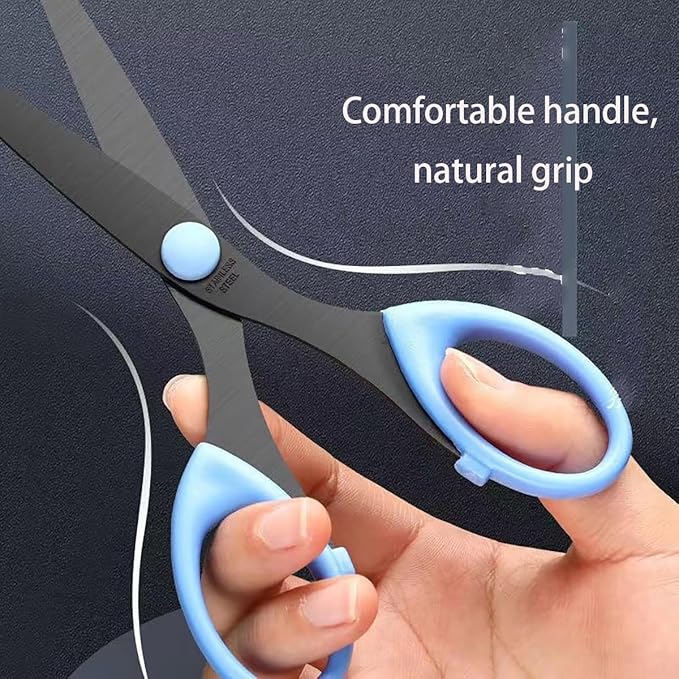 3 Pack 6.5" Multi-Purpose Scissors, Arts and Crafts Scissors,for Office, Home, School and Sewing (Blue)