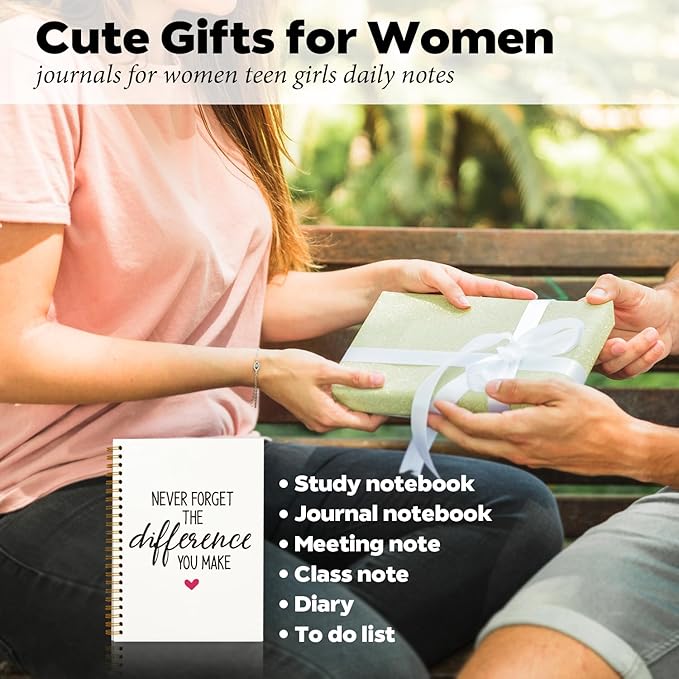 DSHFG Motivational Office Journal Notebooks for Work Women Appreciation Gifts, Inspirational Journal Notebook Employees Gifts, Journals Office Supplies, Never Forget The Difference You Make, 5.5x8.3