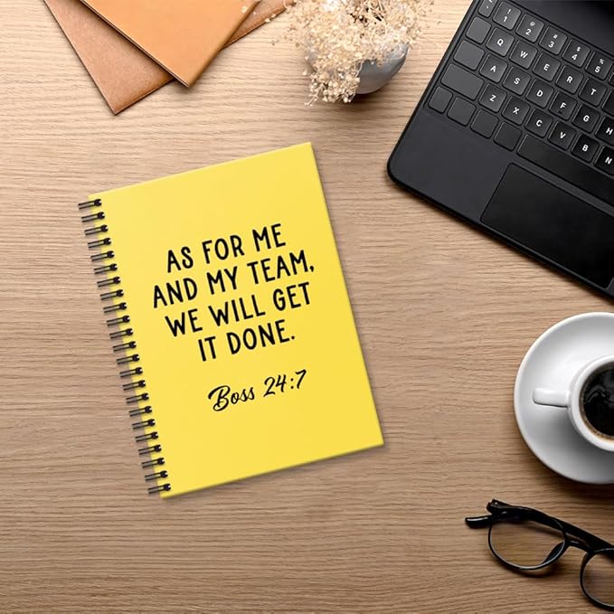 Msticey As For Me And My Team We Will Get It Done 160 Blank Pages Yellow Hardcover Spiral Notebook, Appreciation Gifts for Women Manager Supervisor Leader Coworker Colleague, Funny Boss Day Gifts
