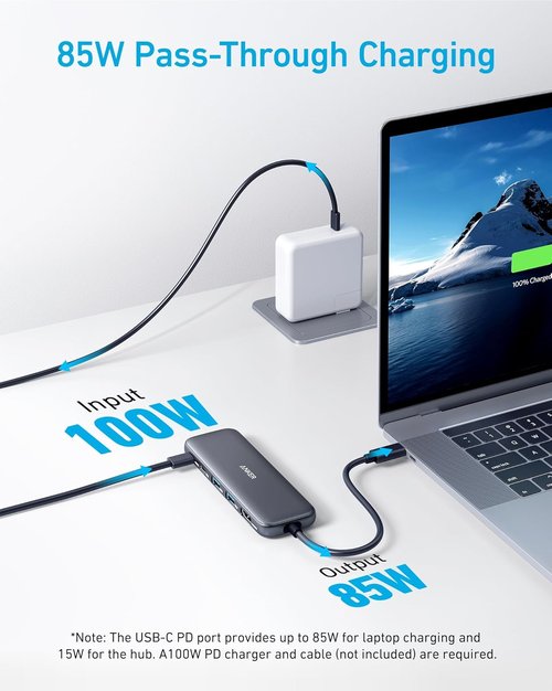 Anker USB C Hub - 5-in-1 USB-C to HDMI Splitter with 4K Display & 3 Data Ports for MacBook Pro/Air