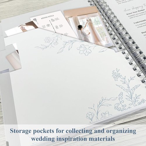 Lady&Home Wedding Planner Book - Elegant Organizer with Countdown Calendars & Checklists | Blue & White Floral Design
